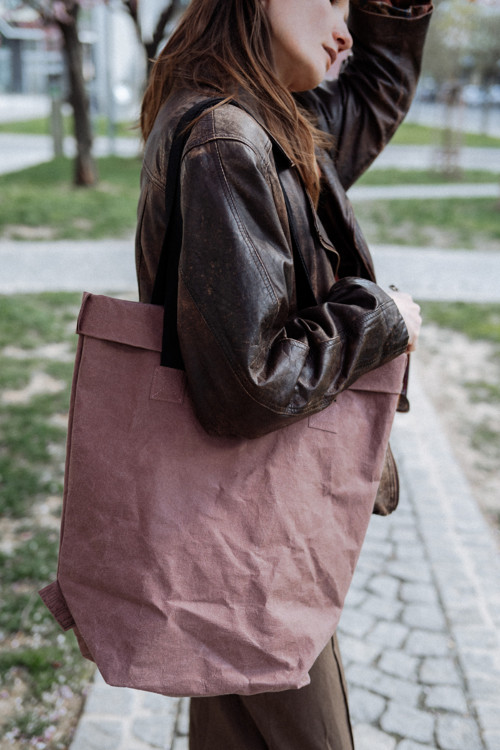Papírový shopper // pudrová — foto 4