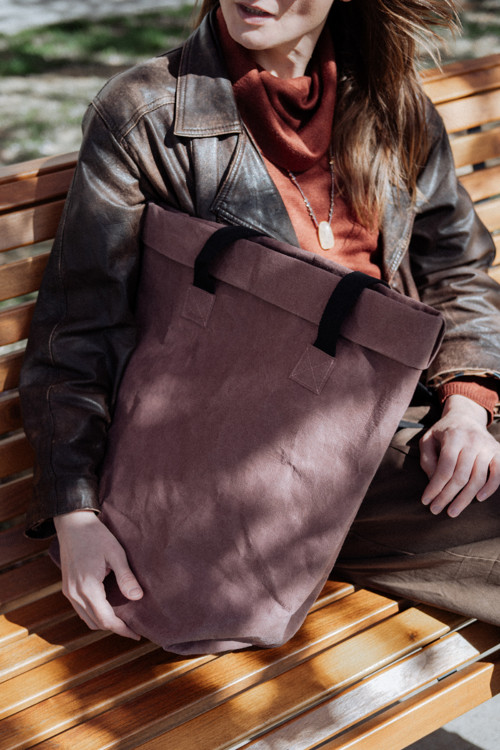 Papírový shopper malý // pudrová — foto 3