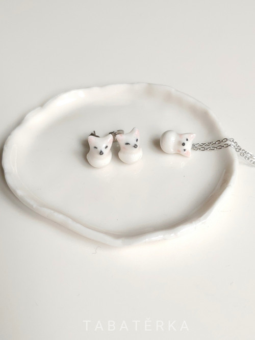 Naušnice lišky porcelánové — foto 3