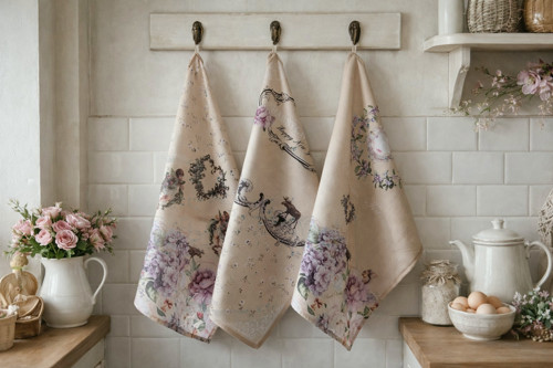Sada vánočních shabby chic utěrek — foto 6