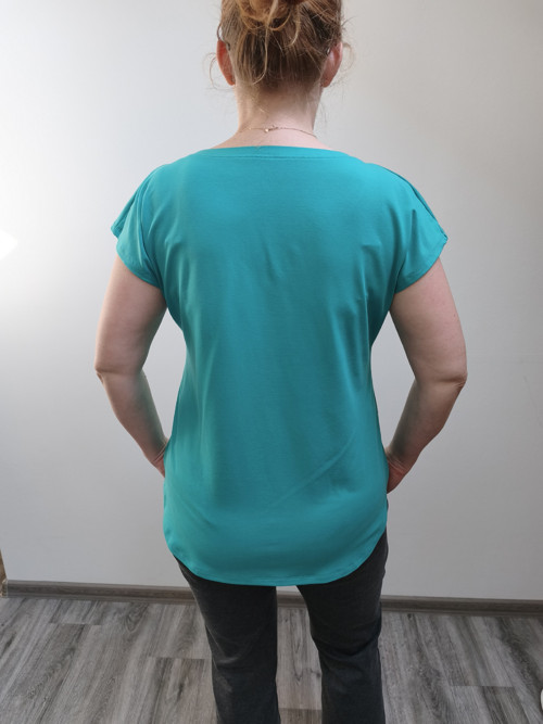 Volné triko "Véčko"- barva laguna (S-XXL) — foto 5