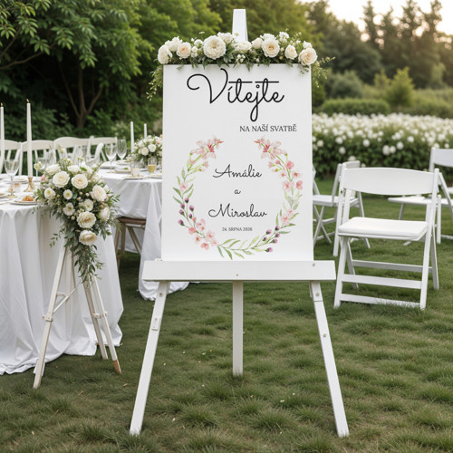 Uvítací cedule - Růžová romance — foto 2