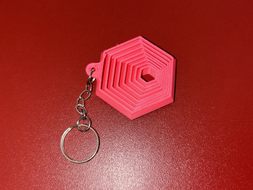 Antistresová klíčenka – hexagon spirála — foto 5