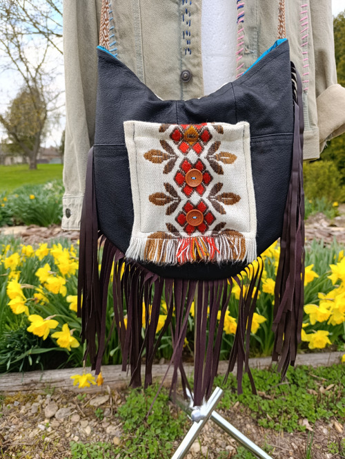 Kožená boho kabelka s RETRO nádechem — foto 3