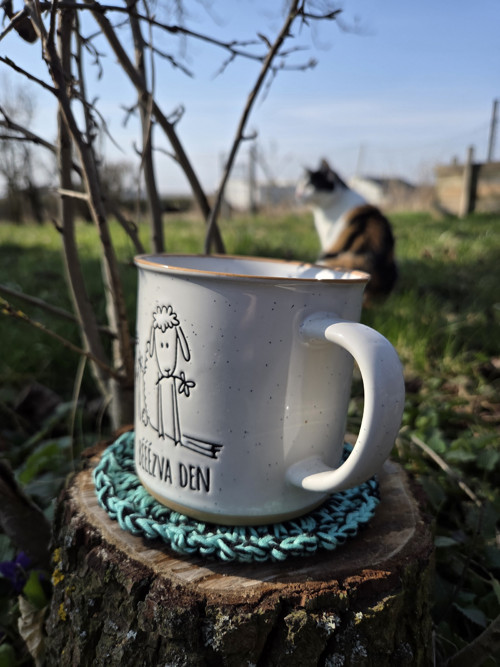Ručně háčkovaný podtácek - Jezírko — foto 2