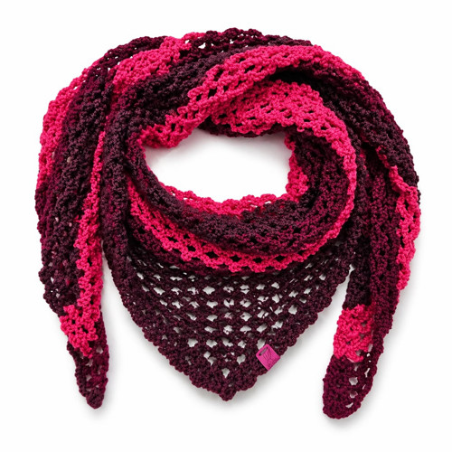 Ručně háčkovaný šátek Bordeaux Pink — foto 3