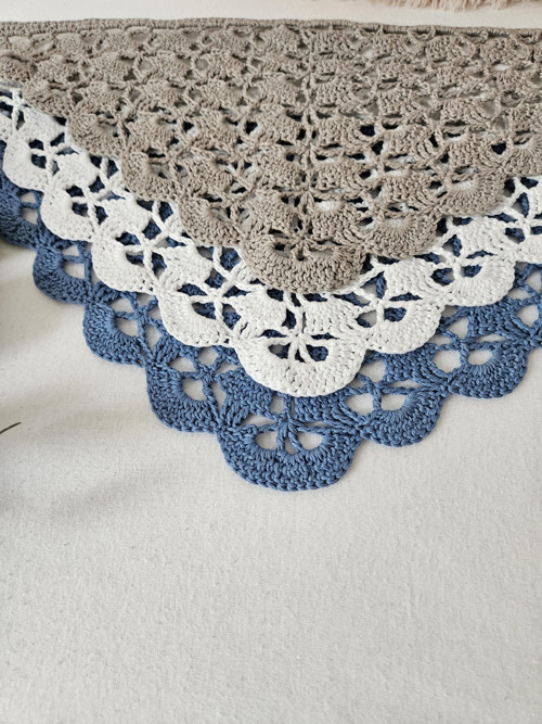 Háčkovaný šatek do vlasů Denim Blue — foto 6