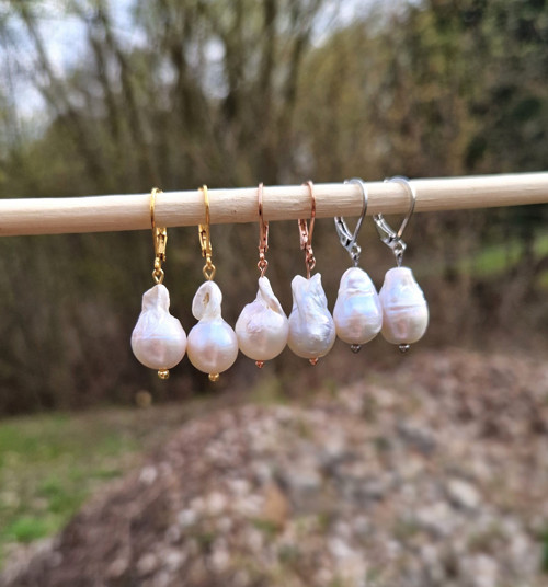 Velké barokní perly*ocel rose gold — foto 5
