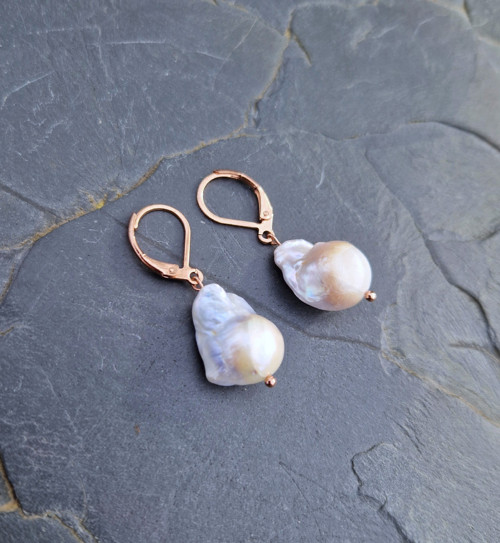 Velké barokní perly*ocel rose gold — foto 4
