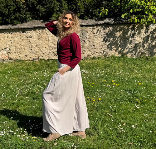 Kalhotová sukně pudrová — foto 5
