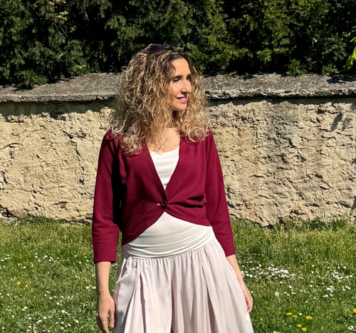 Kardigan krátký vínový — foto 5