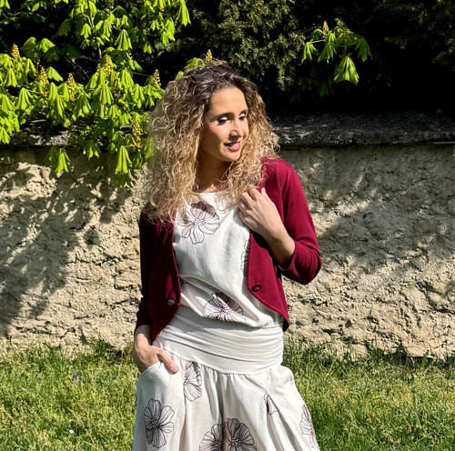 Kardigan krátký vínový — foto 4