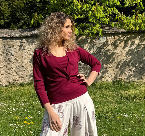 Kardigan krátký vínový — foto 3