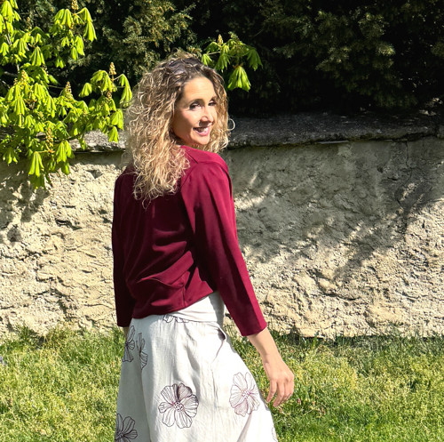 Kardigan krátký vínový — foto 6