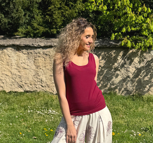 Tričko bez rukávů vínové — foto 2