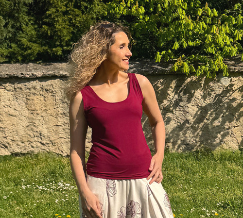 Tričko bez rukávů vínové — foto 3