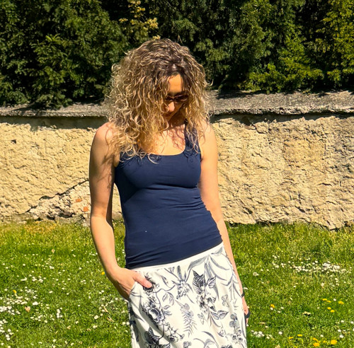 Tričko bez rukávů tmavě modré — foto 3