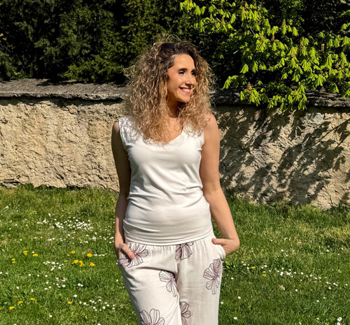 Tričko bez rukávů smetanová — foto 2