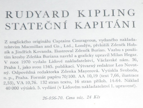Rudyard Kipling: STATEČNÍ KAPITÁNI, 1970 — foto 5