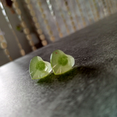 Náušnice srdíčka diamantová — foto 2