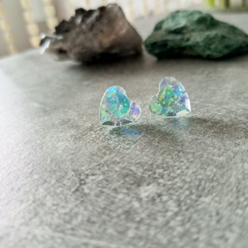 Náušnice srdíčka diamantová — foto 4