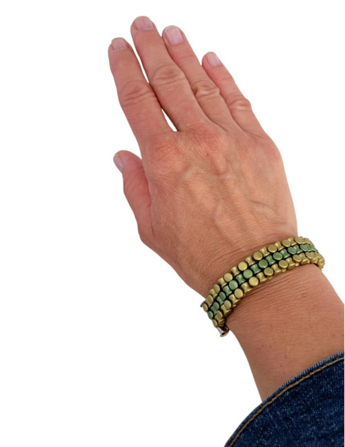 Náramek Pellet Line | Olive Gold — foto 4
