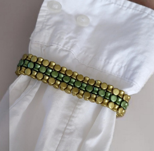Náramek Pellet Line | Olive Gold — foto 5