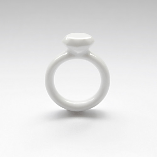 Porcelánový prsten Diamond - bilý Diamant — foto 4