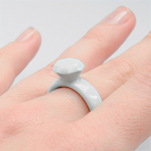 Porcelánový prsten Diamond - bilý Diamant — foto 6