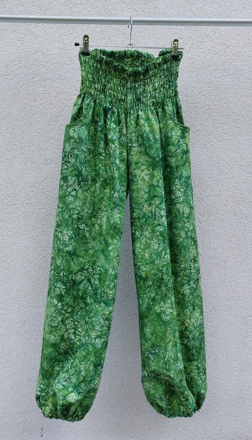 Turecké kalhoty zelené-bali batik — foto 3