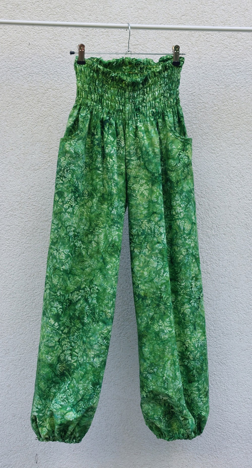 Turecké kalhoty zelené-bali batik — foto 2
