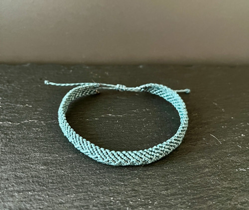 Pánský petrolejový macramé náramek — foto 2