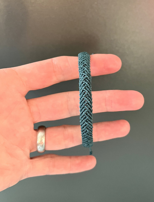 Pánský petrolejový macramé náramek — foto 4