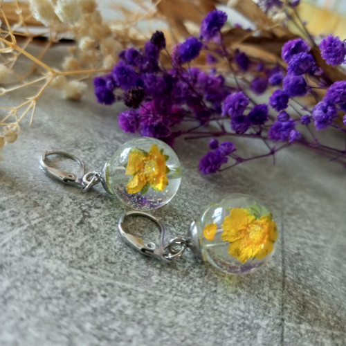 Náušnice žluté kvítky — foto 3
