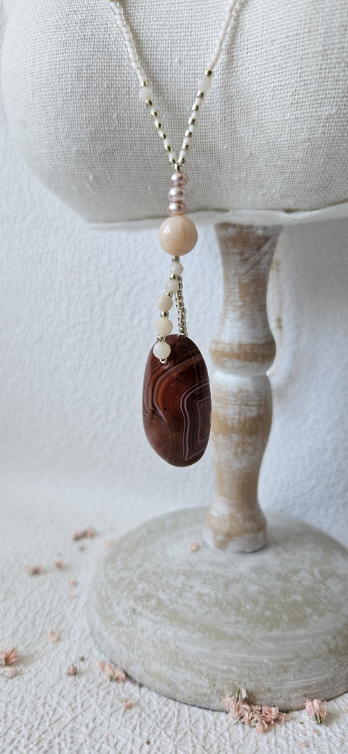Achátový dlouhý náhrdelník — foto 3