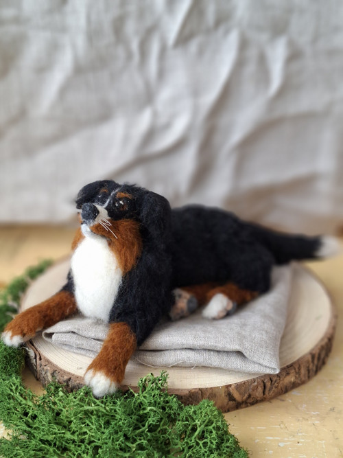 Berňák: Plstěná miniatura psa - 15cm — foto 3