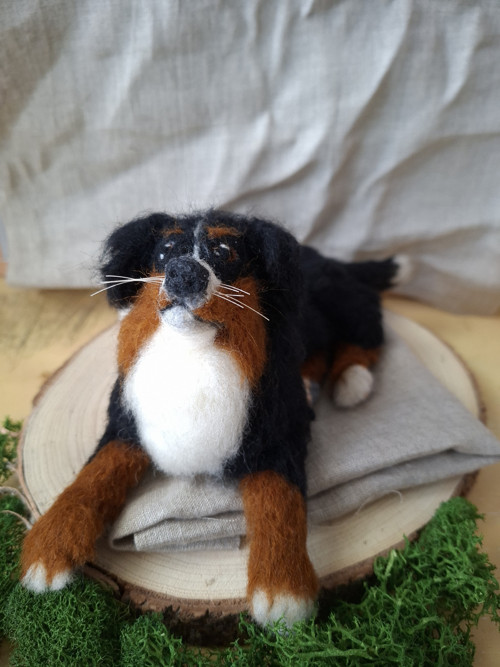 Berňák: Plstěná miniatura psa - 15cm — foto 4