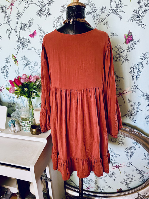 Tunika šaty boho ve skořici — foto 5