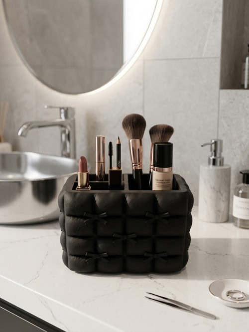 Organizér na make-up s mašličkami - Černý — foto 2