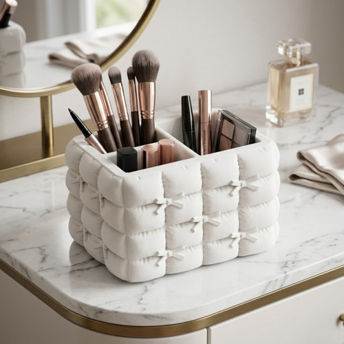 Organizér na make-up s mašličkami - Bílý — foto 2