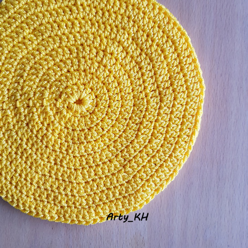 Podtácek Macramé, velký, žlutý — foto 2