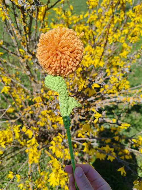 Pompom kytička oranžová — foto 2