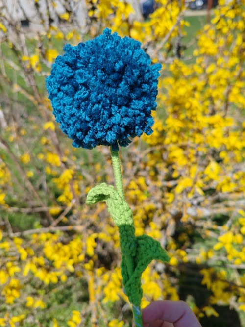 Pompom kytička modrá — foto 2