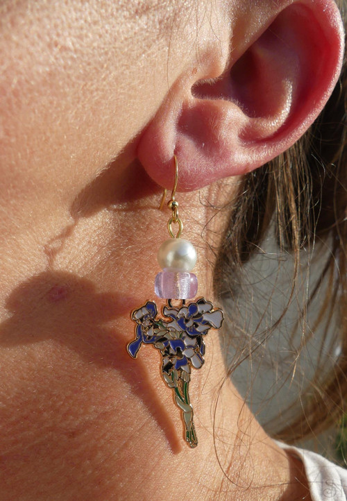 Handmade náušnice irisy - chirurgická oceľ — foto 2