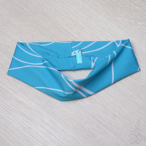 Azurová elastická čelenka — foto 2