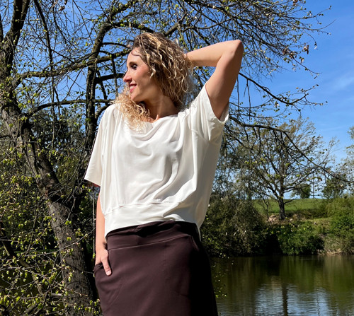 Volné triko smetanové — foto 3