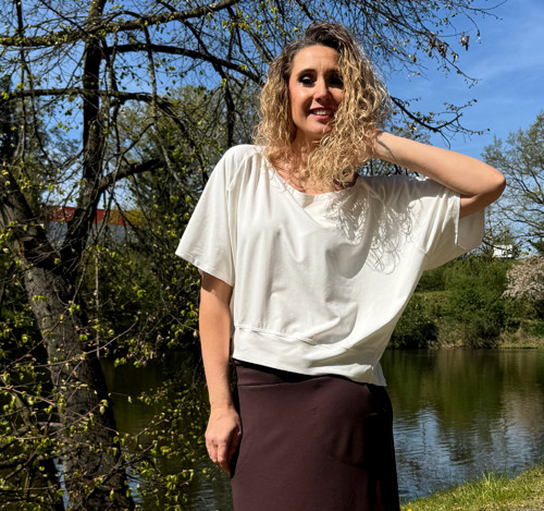 Volné triko smetanové — foto 6