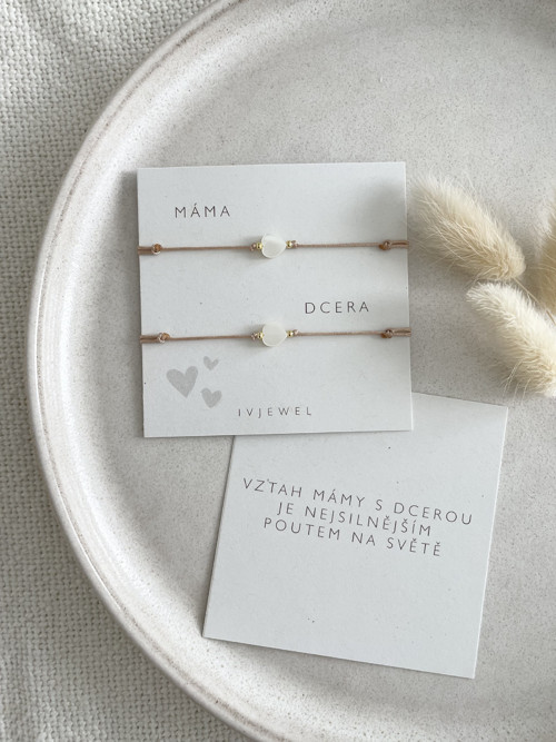Set náramků Máma&Dcera - Perleť srdíčka — foto 3