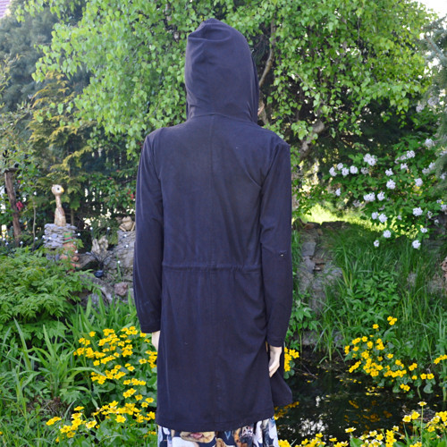 Dlouhá černá parka 20898 P46 — foto 6