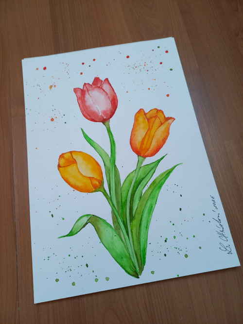 Obraz - Tři tulipány — foto 4